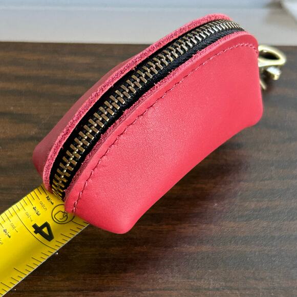 Portland Leather Goods Mini Coin & Lipstick Pouch Red Leather Keychain - Picture 8 of 8